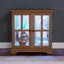 Vitrine de style antique à DEL avec aspect chêne et fermeture magnétique
