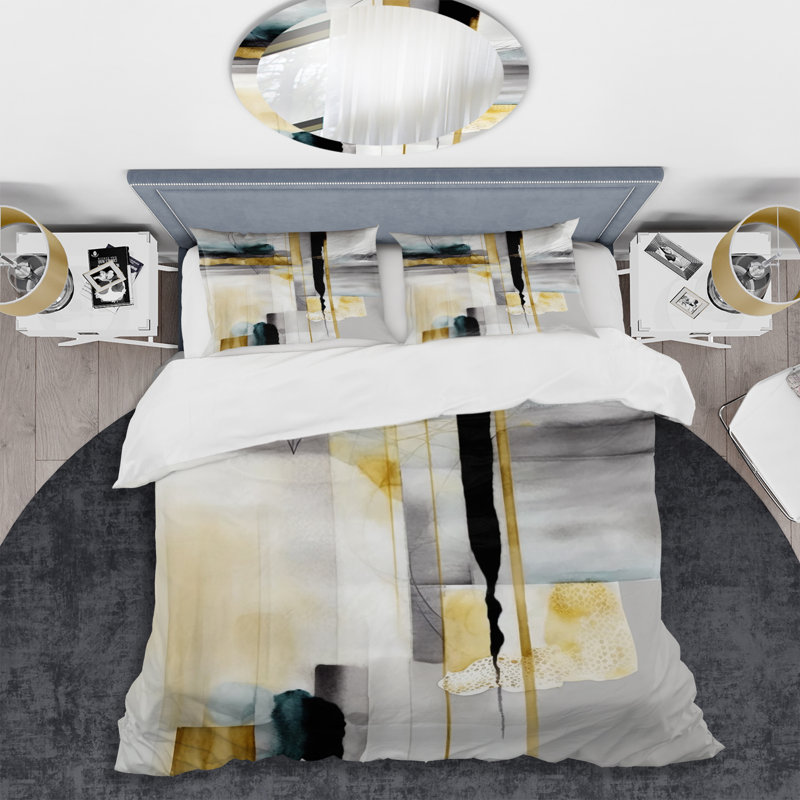 Ensemble de housse de couette en microfibre / polyester Abstract Transitional Shapes