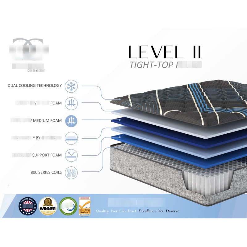 14 po, matelas double, confort moyen, technologie de refroidissement, système de ressorts individuels, couches de confort respirant, matelas de taille paisible avec mousse viscoélastique gélifiée, support à 360 °, et