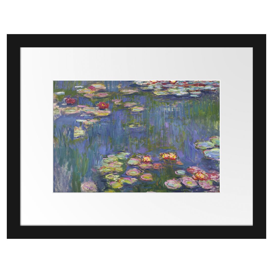 Gerahmtes Leinwandbild Water Lilies V von Claude Monet