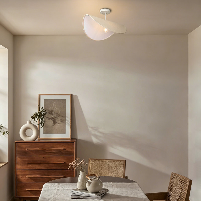 Plafonnier encastré 1 lumière en tissu