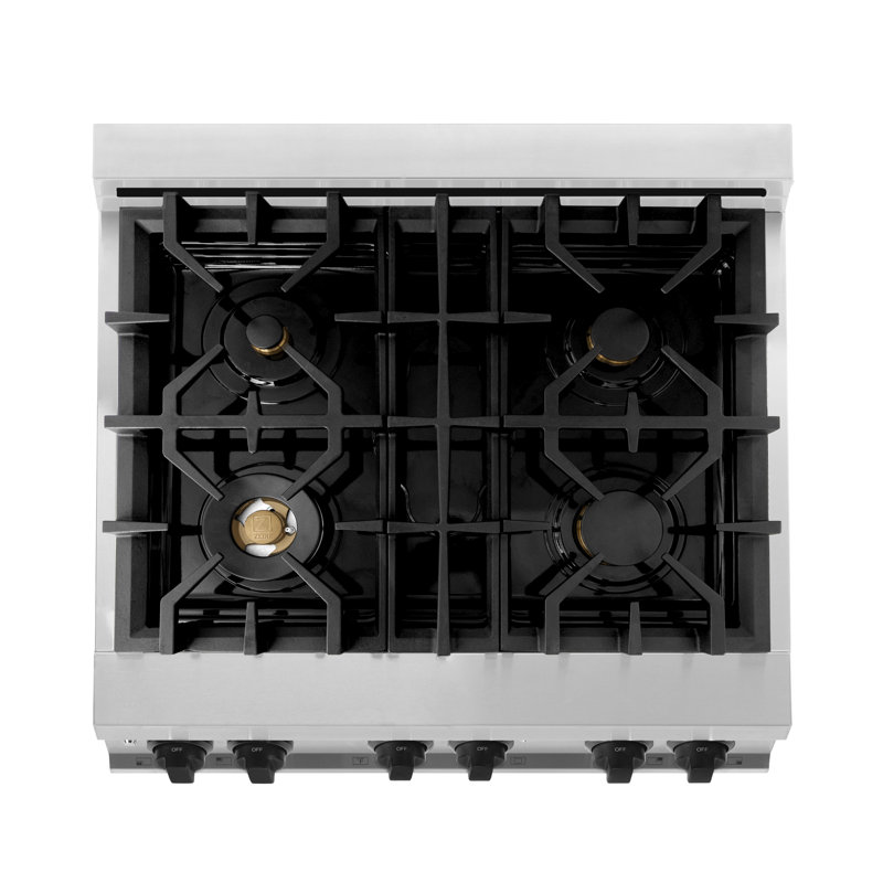 ZLINE Autograph 30" Legacy Dual Fuel Range w/ 4 Burners, Matte Black
