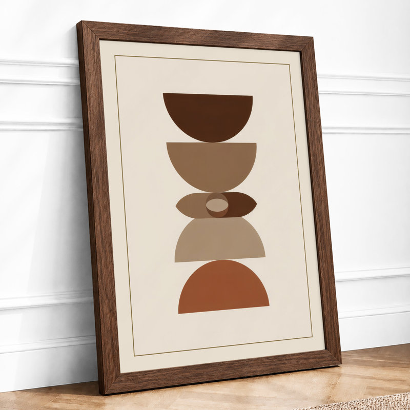 Stacked Geometry Minimalist - Print, Walnut, A3 - 42.0 x 29.7 cm