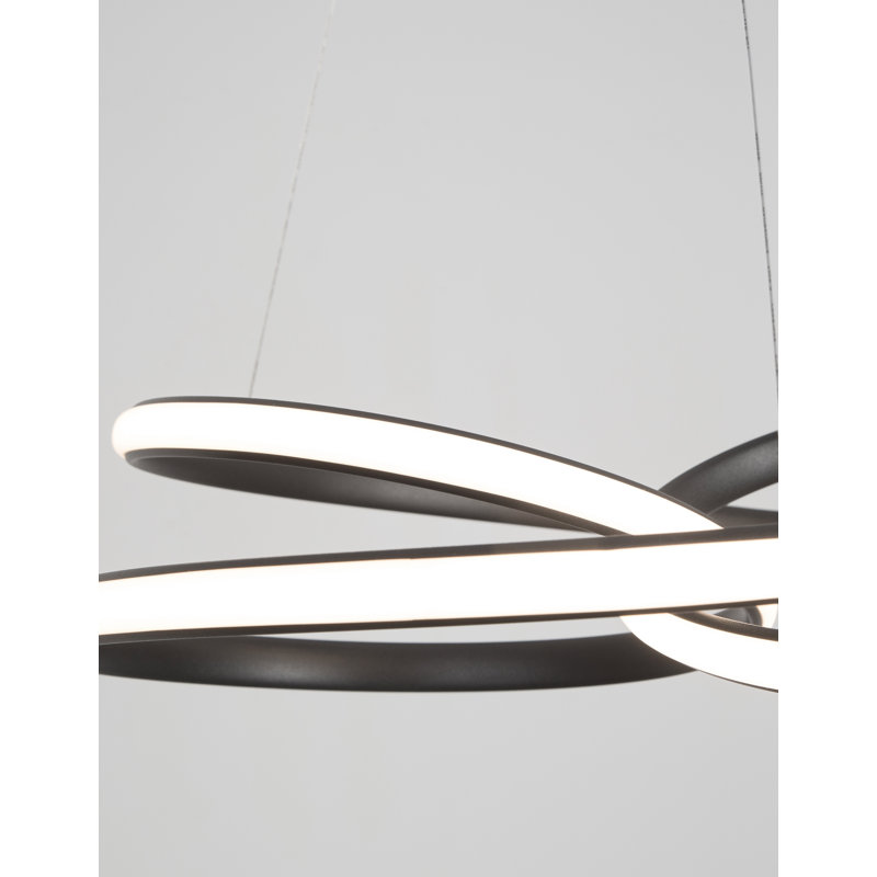 1 - Light LED Geometric Pendant, Black