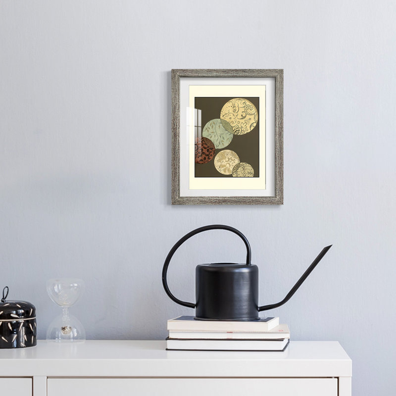 Small Pattern Composition I -Framed Print, Distressed, 25.5" H x 17.5" W