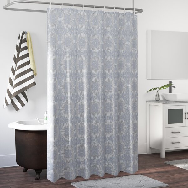 Ivy Bronx Plymouth Geometric Shower Curtain with Hooks Included | Wayfair