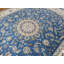 Tapis oriental nain bleu en soie noué à la main 9 x 12 pi 3 po