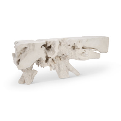 White Stone Freeform Console Table, Roman Stone, LG