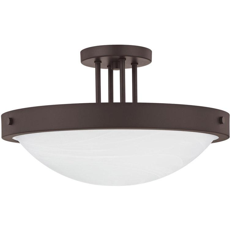 Hokku Designs Burech Glass Semi Flush Mount | Wayfair