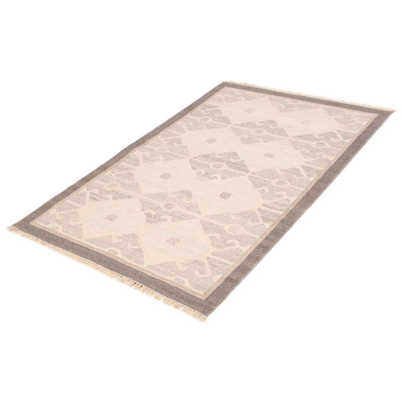 Tapis rectangulaire en laine nouvel âge unique 5 pi 1 po x 8 pi 0 po gris