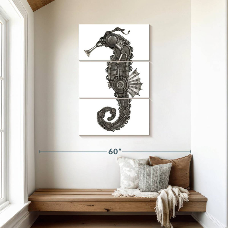 Brampt Steampunk Seahorse, 45" H x 28" W