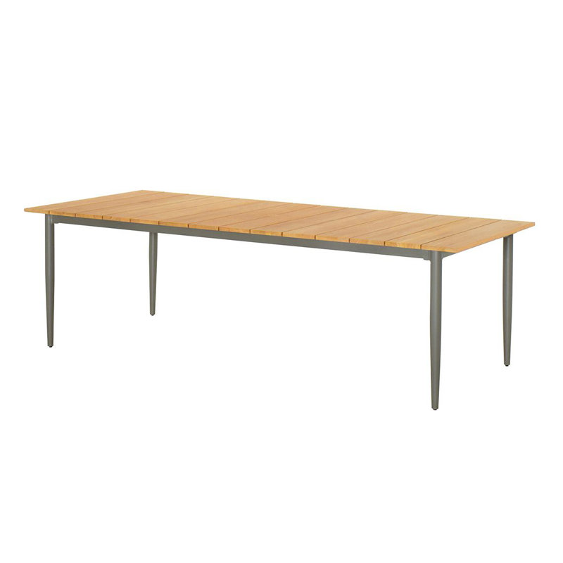 La Jolla Rectangular Dining Table W/Teak Top, 29.5" H x 43.5" W x 91.5" L