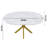 White Round Dining Table Extendable to 59" Carbon Steel X-Base  29.53"H x 43.31"D x 59.06"W