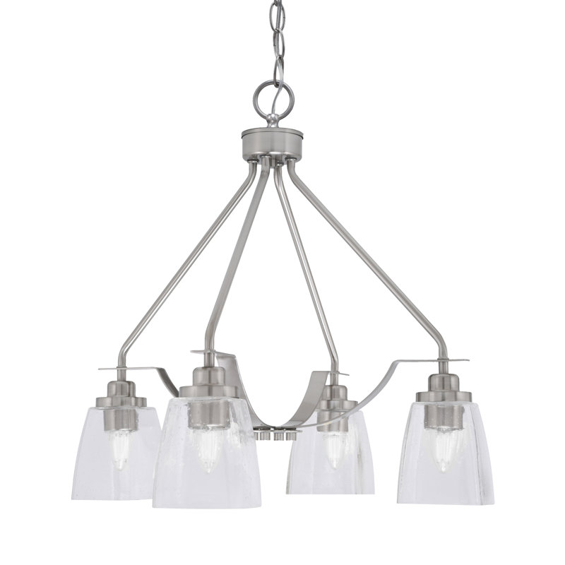 Lustre 4 lumières Odyssey Downlight, Clair, Nickel brossé