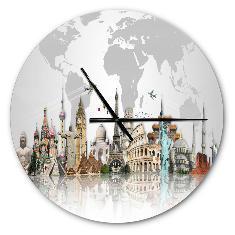 Horloge murale Monuments célèbres à travers le monde, Grand