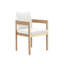 Chaise de patio en bois d'acacia massif Pablo, naturel / blanc