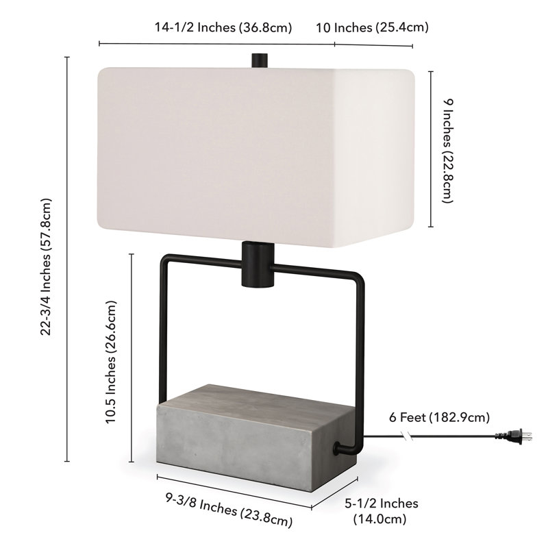 Lampe de table standard grise de 22,75 po Holden