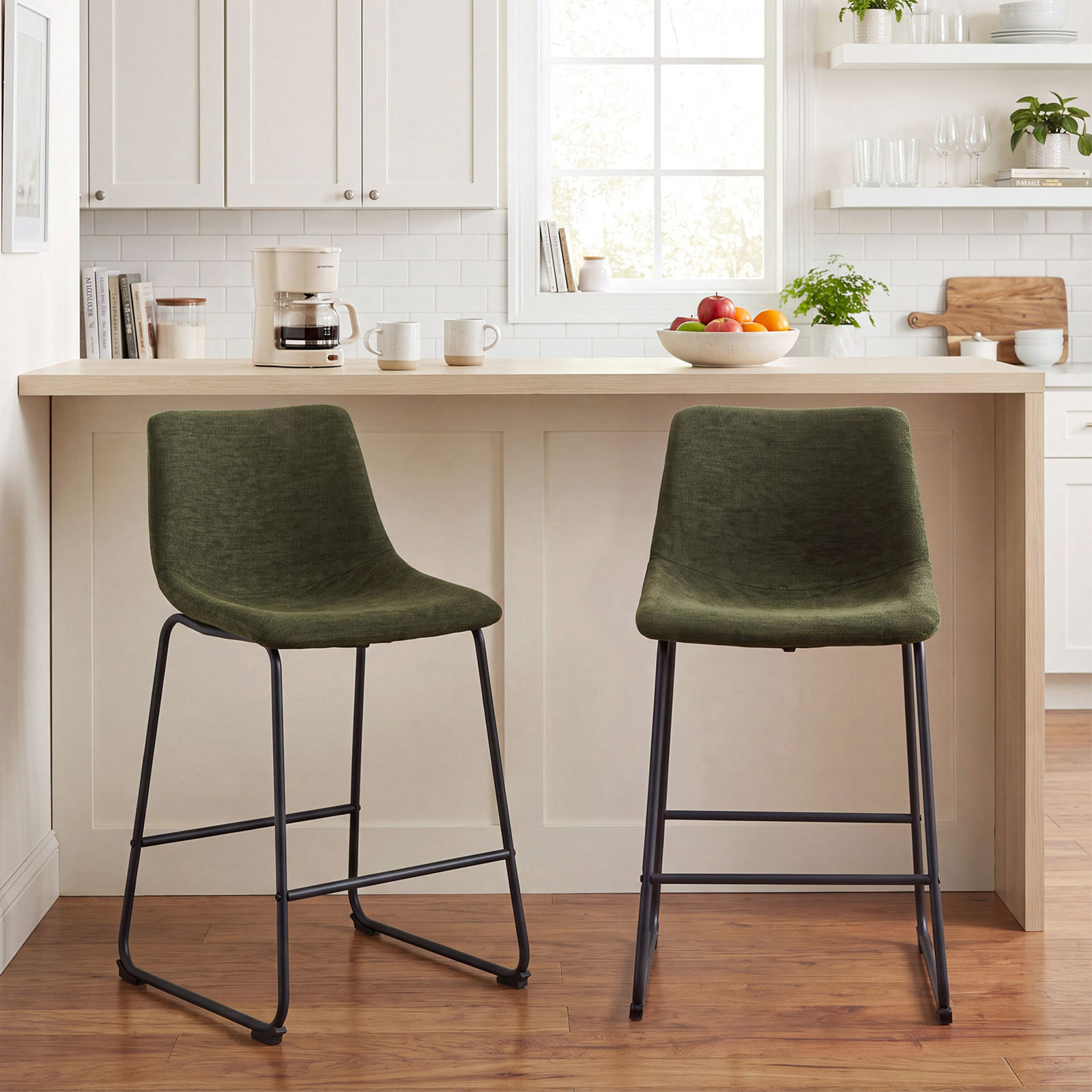 Anke Bar and Counter Stool, Counter Stool (24” Seat Height), Green