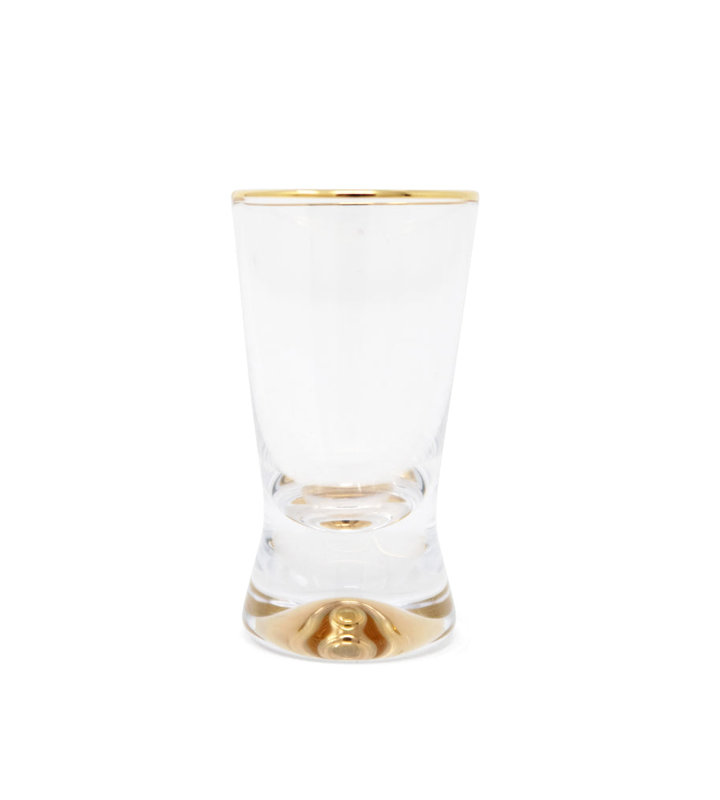 6 verres à liqueur avec rebord et base dorés