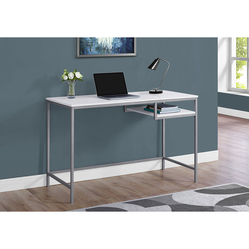 Bureau d'ordinateur à domicile avec tablette, Blanc/gris