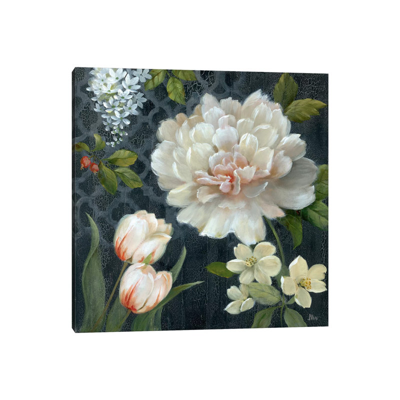 Midnight Garden II by Nan - Painting on Canvas, 66.04 cm H x 66.04 cm W x 3.175 cm D, Wrapped Canvas