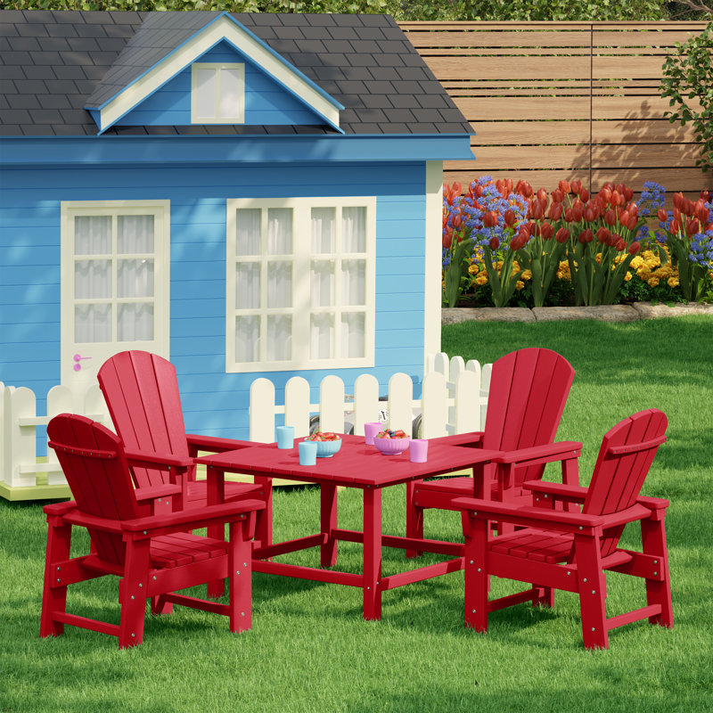Ensemble de salle à manger 5 pièces Laguna Kids Adirondack, Rouge