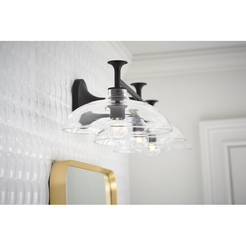 Tone 3 Light Indoor Bathroom Vanity Light Fixture, UL Listed, Matte Black