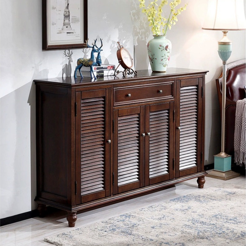 Dark-walnut Solid + Manufactured Wood Shoe Storage Bench