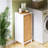 Living Room Side Cabinet With Bamboo Slats Door - Natural/White