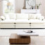 Velours côtelé surdimensionné beige avec repose-pieds: sièges confortables pour la détente: design moderne, maison élégante