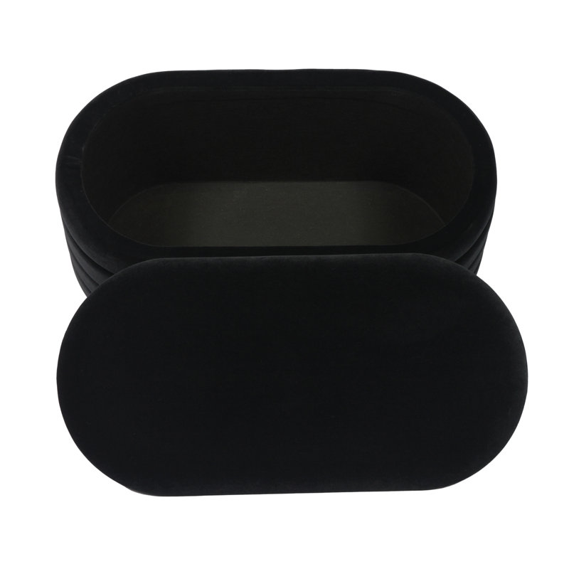 Banc de rangement rembourré TOV, Noir