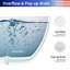 Baignoire de trempage autoportante à surface solide de 67 pouces, baignoire autoportante une pièce blanche matte pour salle de bain