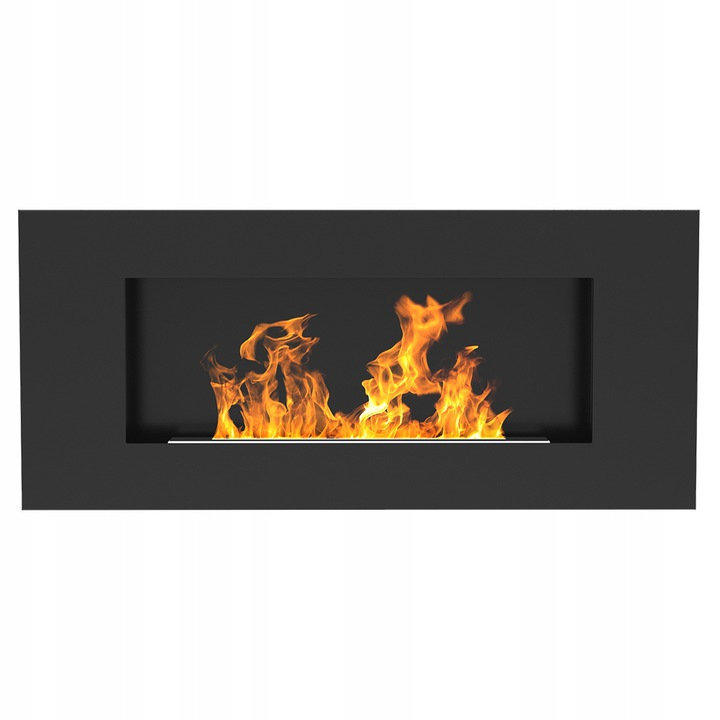 Wandbefestigter Ethanol-Kamin Dorsey Flat Schwarz