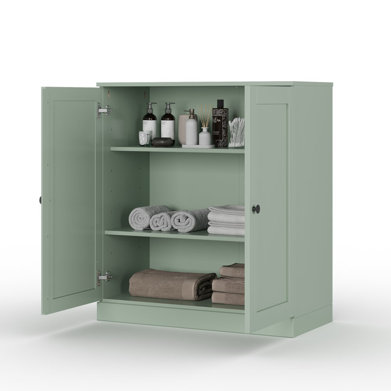 Palace Imports 100% Solid Wood 32" Bathroom Storage Cabinet with Shaker Doors & Adjustable Shelves, Sage