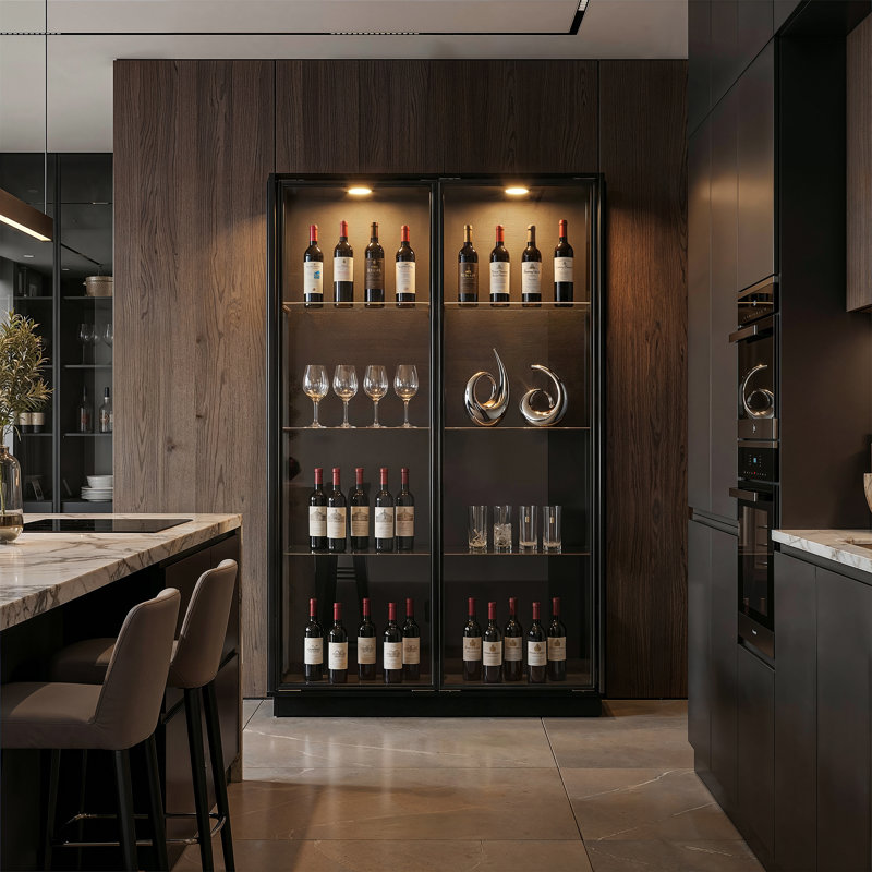 74.8”H Large Pantry Cabinet Display Case