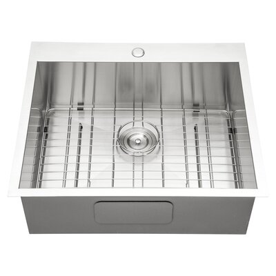 25"" L x 22"" W Drop-In Single Bowl Stainless Steel Kitchen Sink -  Sarlai, SLMT25229A1