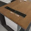 Bureau de direction rectangulaire en bois massif brun clair + acrylique-1597461226-1597461204