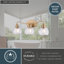 Luminaire de salle de bain 3 lumières Shirley, champagne, or, verre tulipe transparent cannelé de 21,25 po de largeur, acier, à intensité variable, compatible DEL, fixation réversible-132968100