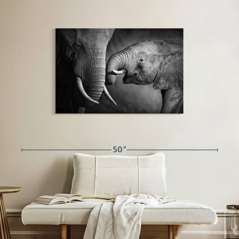 Elephant Affection Canvas Print, 26" H x 39" W x 1.25" D