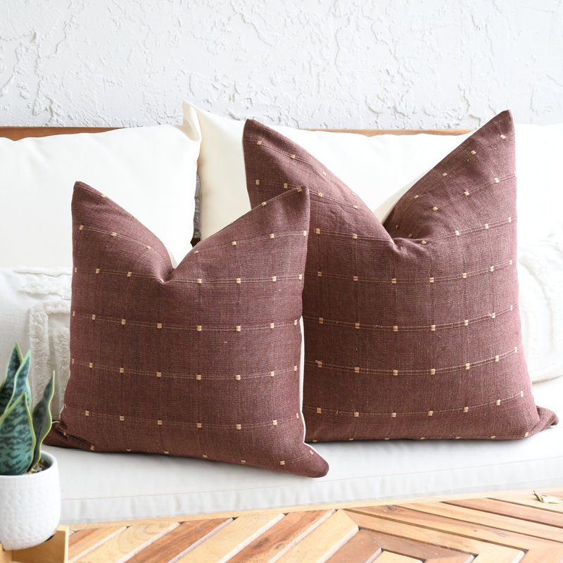 Housse de coussin en coton Sundara, H 16 po x l 16 po, Carrée