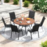 Ensemble repas pour patio 6 personnes avec chaises empilables