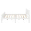 Structure de lit plateforme double, structure de lit plateforme en bois avec tête de lit, support à lattes de bois-358827977