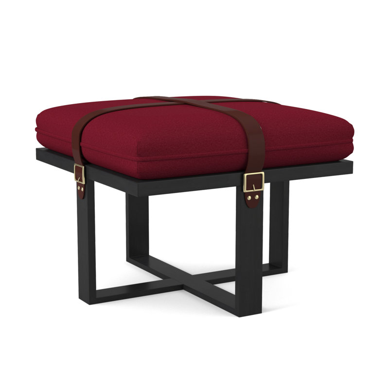 Repose-pieds à boucle, Espresso, Mélange de polyester rouge à lèvres Margaret