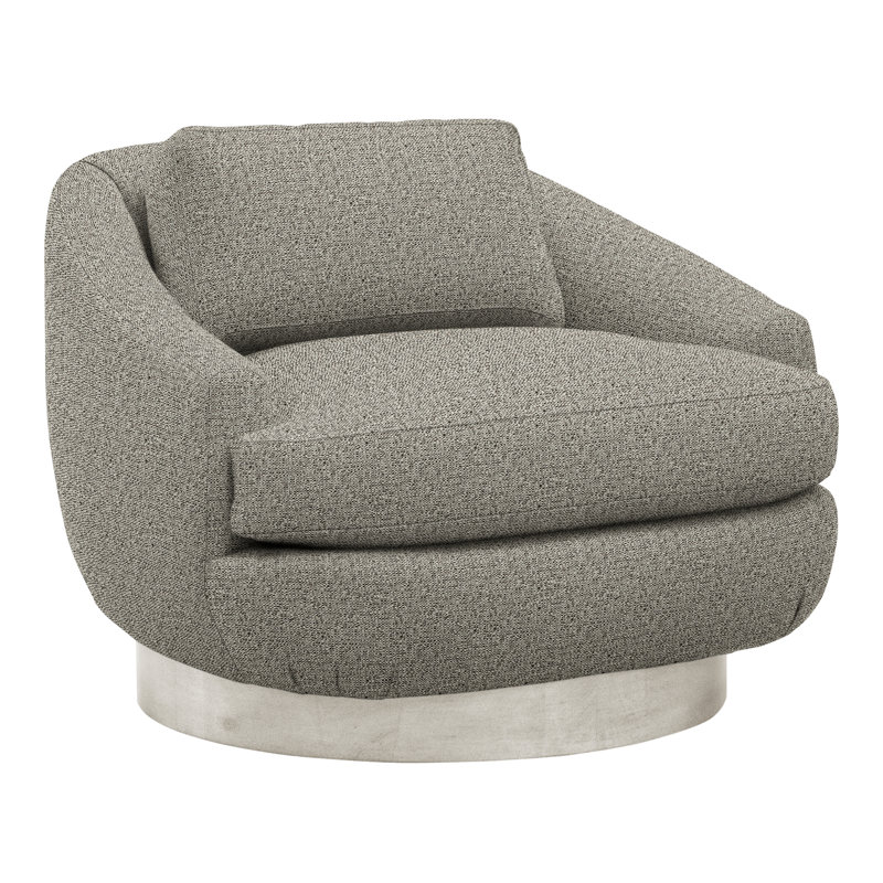 Penrose By Michael Weiss Barrel Chair, Tuck Graphite, Wrenn