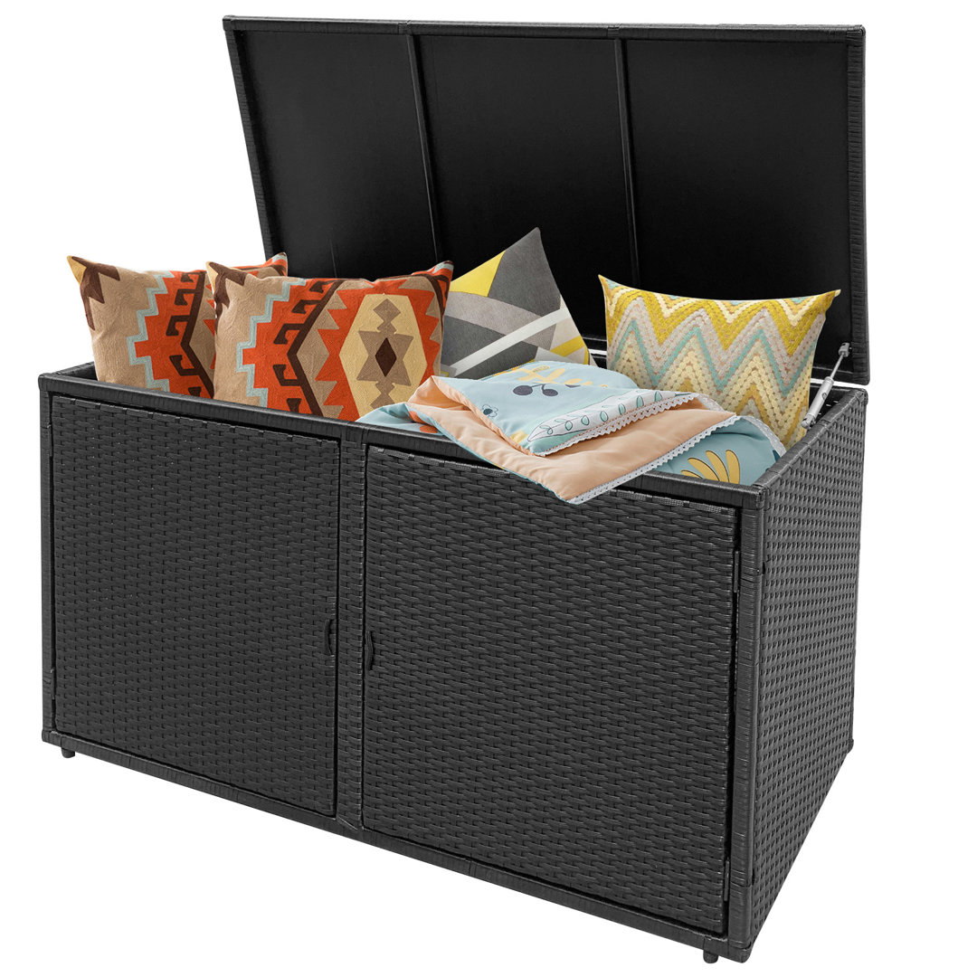 Outdoor PE Wicker Storage Box 330L Garden Patio Storage Container