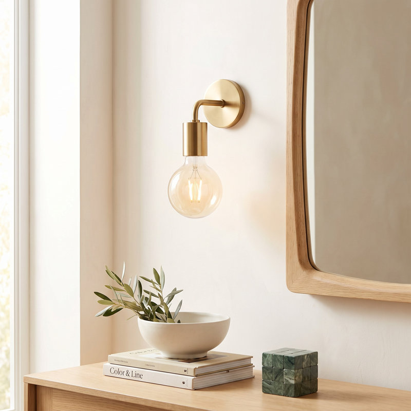 Henry Armed Sconce, Aged Brass