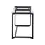 Bureau moderne en acier noir avec plateau en verre transparent