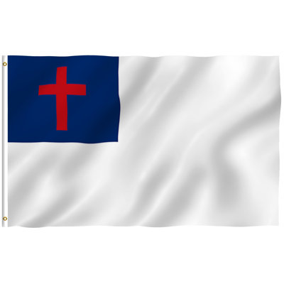 Drapeau de maison Christian en polyester 36 x 60 po