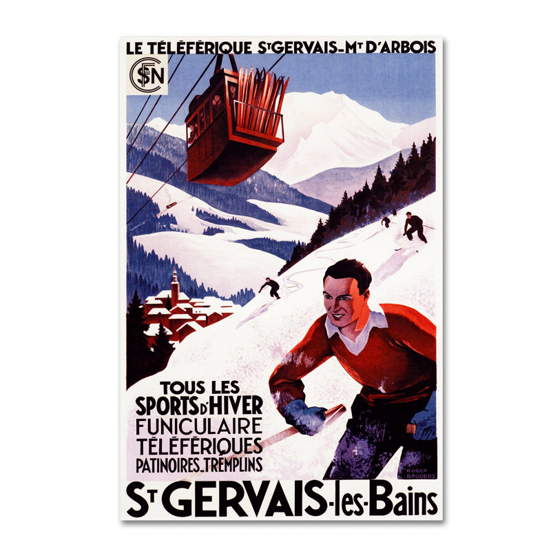 Publicité rétro sur toile Kadey «Travel Poster 28», H 32 po x l 22 po x P 2 po