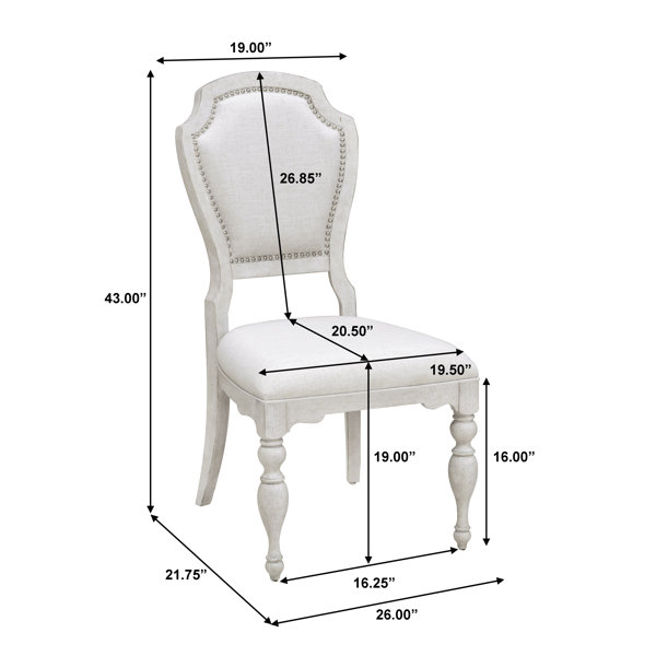 Glendale Estates King Louis Back Arm Chair in White